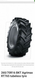 NEW BKT RT765. 260/70R16 TRACTOR Tyre