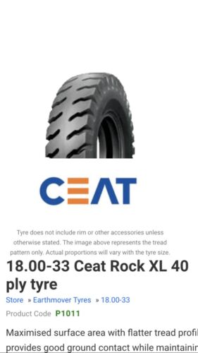 NEW 18.00-33 CEAT XL 40 Ply EARTHMOVING TYRES